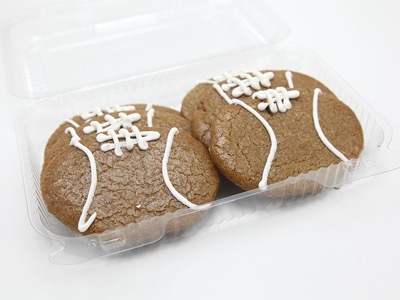 Decorated Football Cookies, Gingerbread, 6 pack