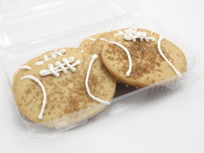 Decorated Football Cookies, Sugar Cookie, 6 pack