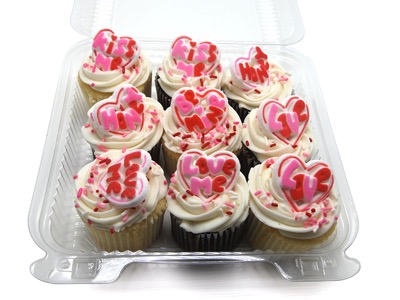 Valentines Day Cupcakes, Talking Heart Decos - 9 pack, Clamshell
