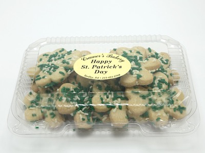 Shamrock Cookies, Med, Green Sprkl (12 pack)